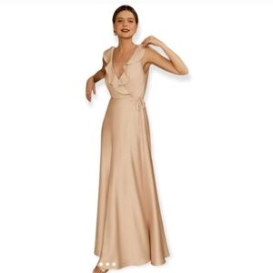 Sachin &Babi Tansy Satin Charmeuse maxi gown soft pink 16